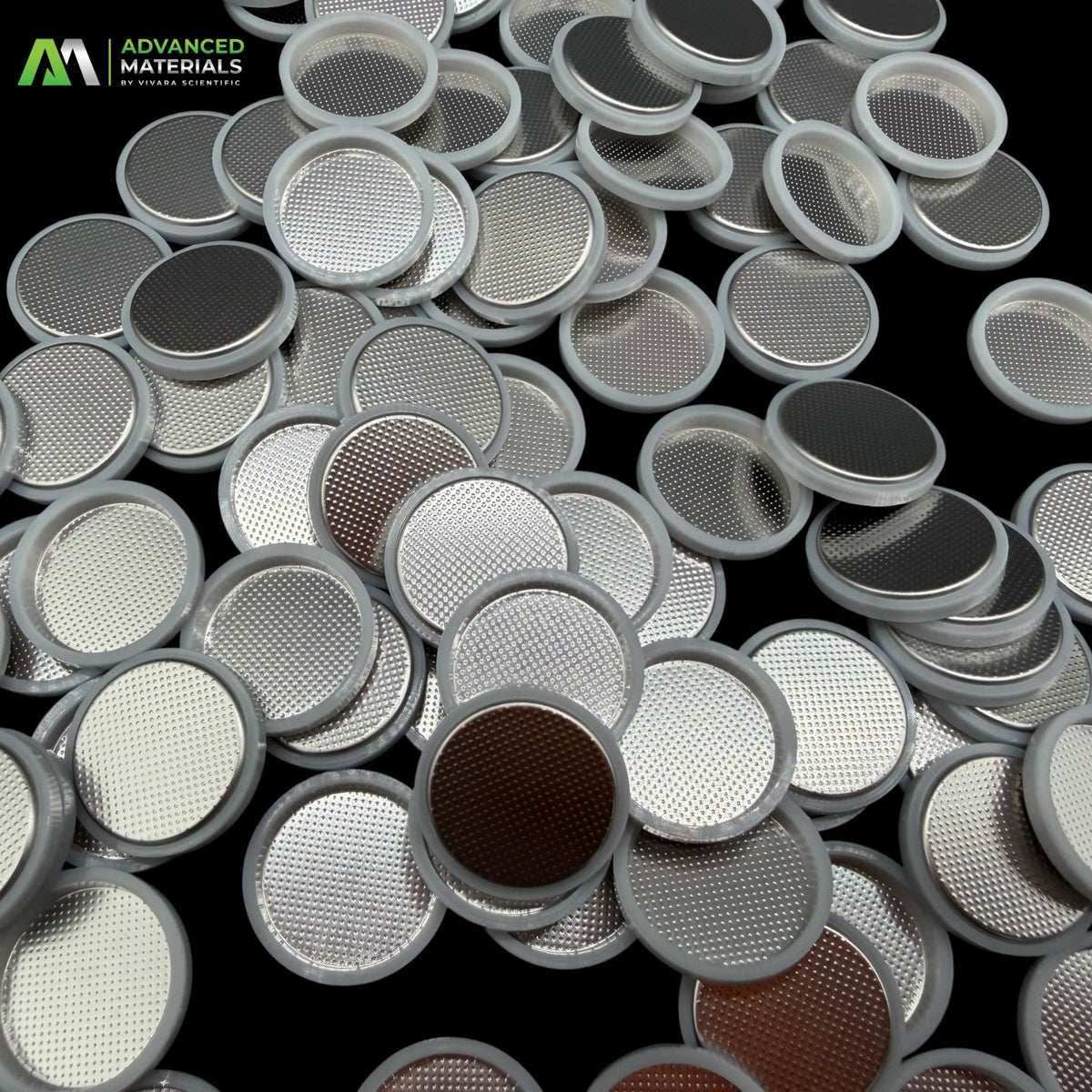304SS CR2032 Coin Cell Case Set (Anode and Cathode) with PP Gasket, 100 sets